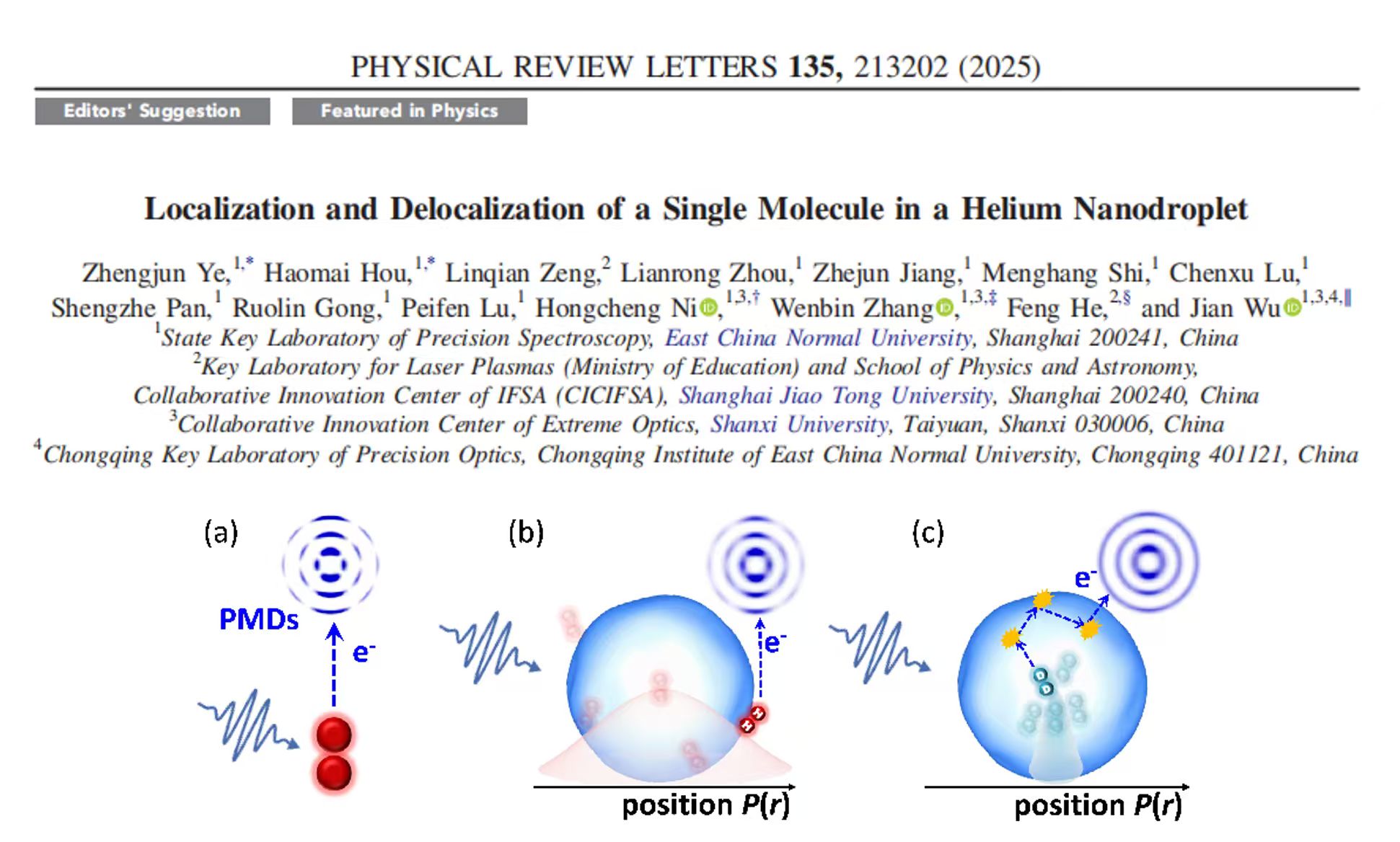单分子波函数空间分布直观成像