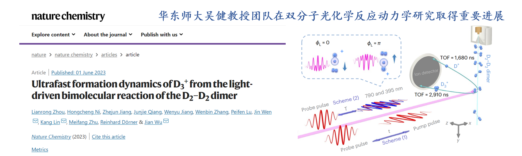 华东师大吴健教授团队在双分子光...